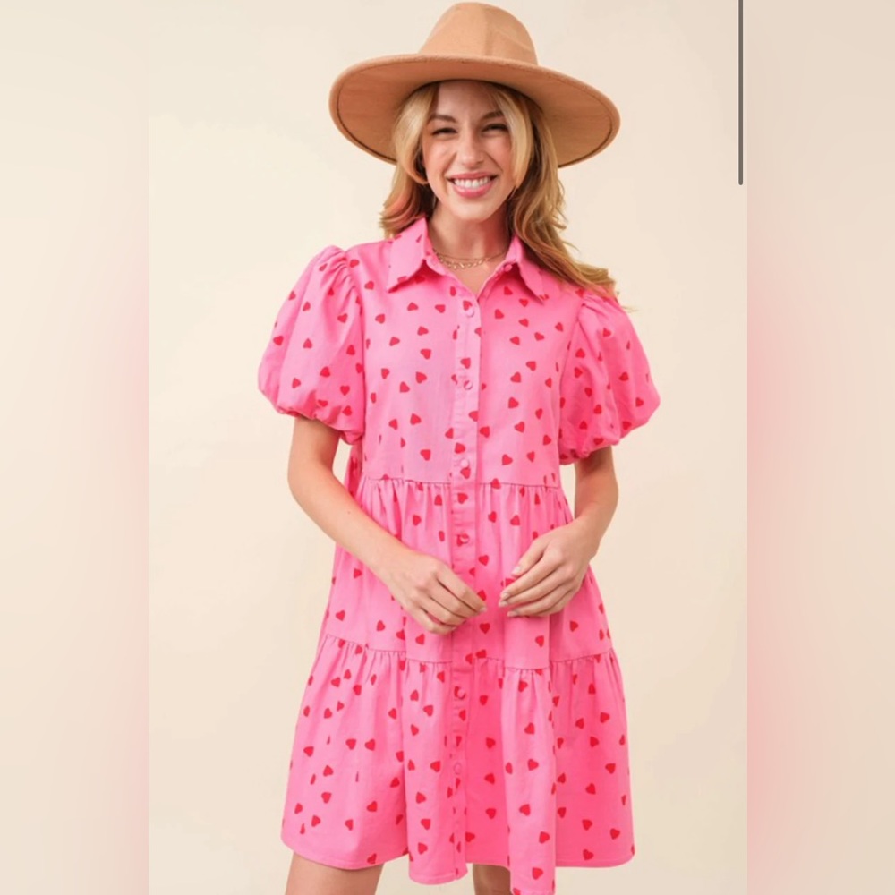 Main Strip Valentines Day Hearts Babydoll dress size small Brand new with tag